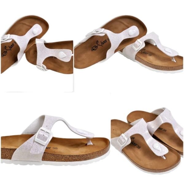 SANDALE MEDICALE FEMME BLANC PAILLETTE