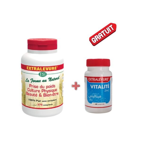 EXTRALEVURE 375 COMPRIMES + ZINC 60 COMPRIMES GRATUIT